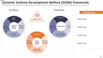 Agile methods it projects dynamic systems development method dsdm framework