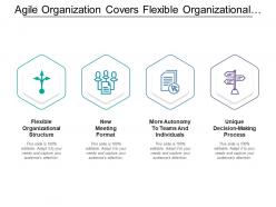 Agile organization covers flexible organizational structure format decision