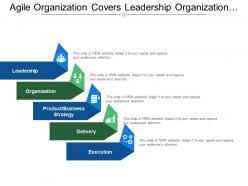 Agile organization covers leadership organization strategy delivery execution