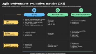 Agile Performance Evaluation Metrics Agile Methods IT Project