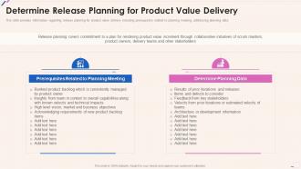 Agile Playbook Determine Release Planning For Product Value Delivery