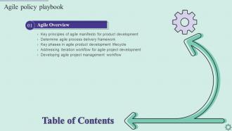 Agile Policy Playbook Table Of Contents