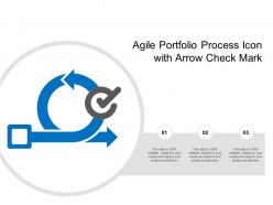 Agile portfolio process icon with arrow check mark