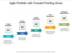 Agile portfolio with forward pointing arrow