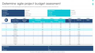 Agile Product Development Playbook Determine Agile Project Budget Assessment