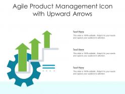 Agile product management icon with upward arrows