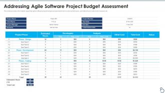 Agile project cost estimation it addressing agile software