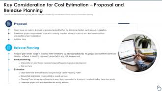 Agile project cost estimation it consideration for cost estimation proposal and release planning
