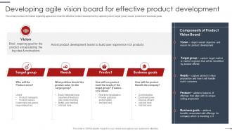 Agile Project Management Playbook Developing Agile Vision Board For Effective Product