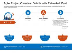 Agile project overview details with estimated cost project ppt pictures