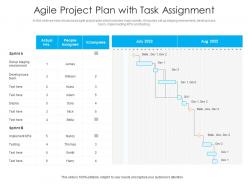 Agile project plan with task assignment