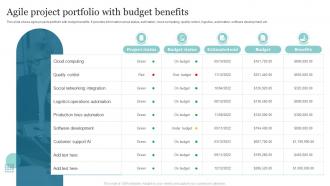 Agile Project Portfolio With Budget Benefits