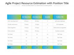 Agile project resource estimation with position title