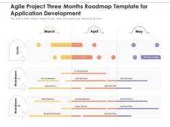Agile project three months roadmap template for application development