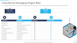 Agile Qa Model It Checklist For Managing Project Risks