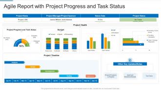 Agile report with project progress and task status