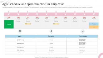 Agile Schedule And Sprint Timeline For Daily Tasks