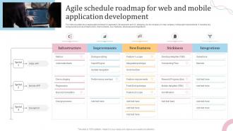 Agile Schedule Roadmap For Web And Mobile Application Development