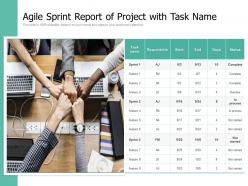Agile sprint report of project with task name