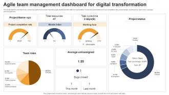 Agile Team Management Dashboard For Digital Transformation