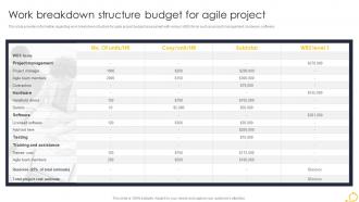Agile Techniques For IT Team Work Breakdown Structure Budget For Agile Project