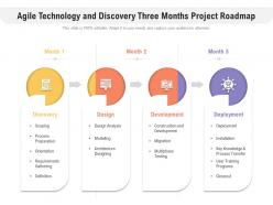 Agile technology and discovery three months project roadmap