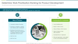 Agile Transformation Approach Playbook Prioritization Ranking For Product Development