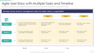 Agile User Story With Multiple Tasks And Timeline Ppt Outline Show