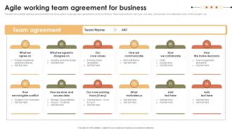 Agile Working Team Agreement For Business