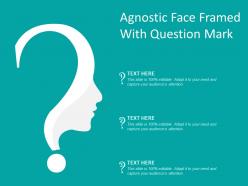 Agnostic face framed with question mark