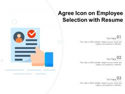 Agree icon on employee selection with resume