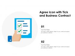 Agree icon with tick and business contract