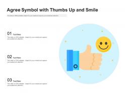 Agree symbol with thumbs up and smile