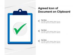 Agreed icon of document on clipboard