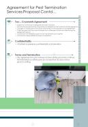 Agreement For Pest Termination Services Proposal Contd One Pager Sample Example Document