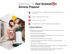 Agreement for pest termination services proposal ppt powerpoint presentation model clipart