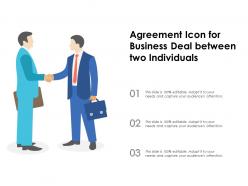 Agreement icon for business deal between two individuals