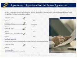Agreement signature for sublease agreement ppt powerpoint presentation slides introduction