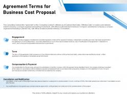Agreement Terms For Business Cost Proposal Ppt Powerpoint Presentation Professional