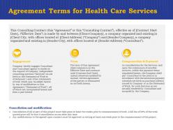 Agreement terms for health care services ppt powerpoint presentation summary mockup