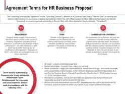 Agreement Terms For HR Business Proposal Ppt Powerpoint Presentation Model