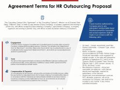 Agreement Terms For HR Outsourcing Proposal Ppt Powerpoint Presentation Infographic