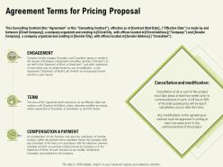 Agreement Terms For Pricing Proposal Ppt Powerpoint Presentation Pictures Information