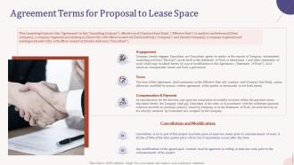 Agreement terms for proposal to lease space ppt powerpoint presentation file deck