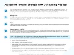 Agreement terms for strategic hrm outsourcing proposal ppt model grid