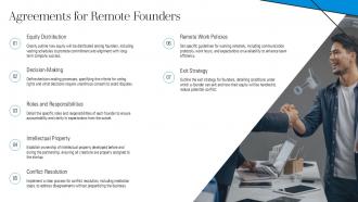 Agreements For Remote Founders PPT Sample ST AI SS
