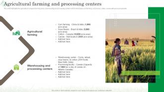 Agribusiness Company Profile Agricultural Farming And Processing Centers Ppt Diagram Lists