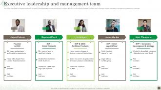 Agribusiness Company Profile Executive Leadership And Management Team