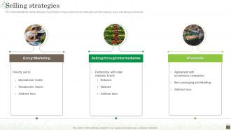 Agribusiness Company Profile Selling Strategies Ppt File Deck