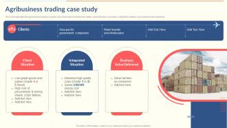 Agribusiness Trading Case Study Export Company Profile